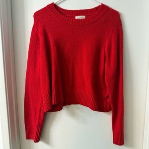 Red Women's Crop Sweater
